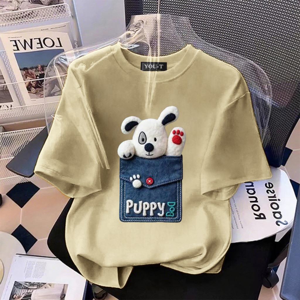 เสื้อยืด Oversize ลาย Pocket Puppy