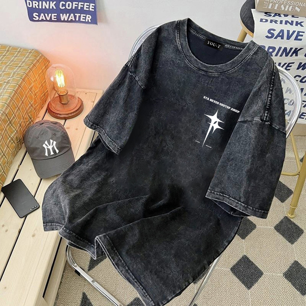 เสื้อยืด Oversize ลาย Never Shutup